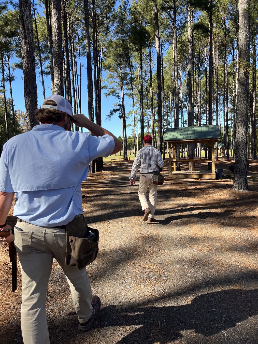 Walking the grounds among the pines